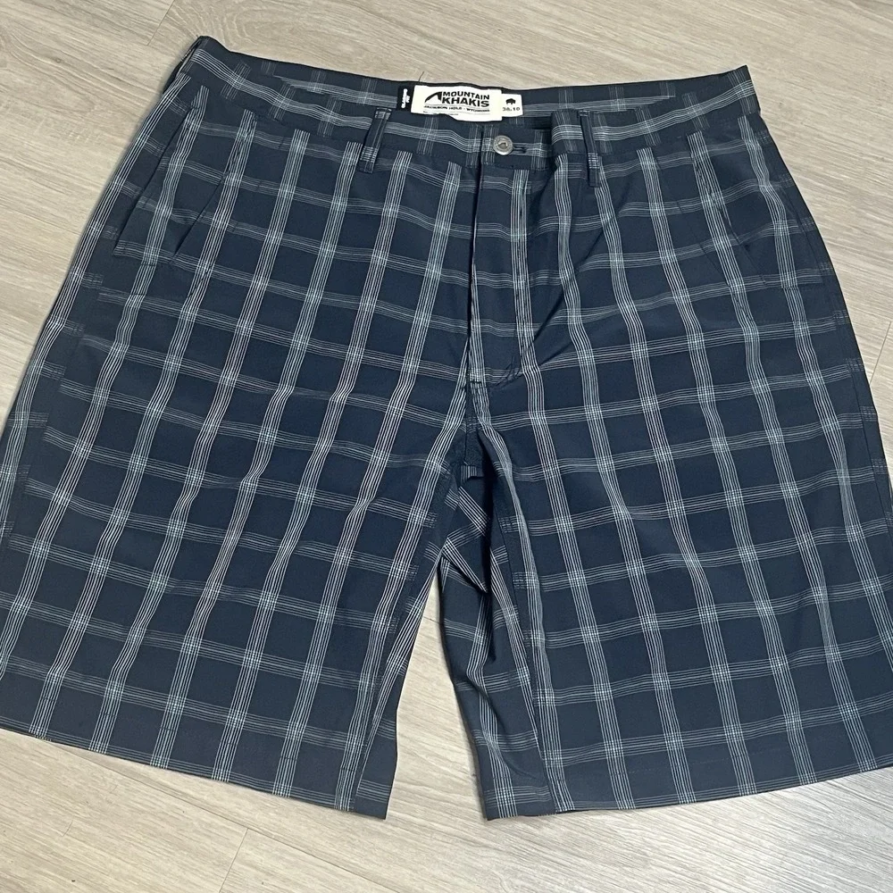Mountain Khakis Mens 38x10 Classic Fit Shorts Plaid Pockets Lightweight Outdoors